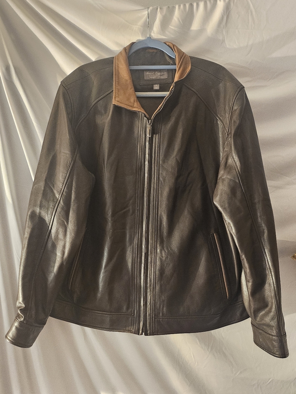 Daniel Cremieux Signature Lamb‎ Lightweight Dark Brown Full-Zip Leather Jacket